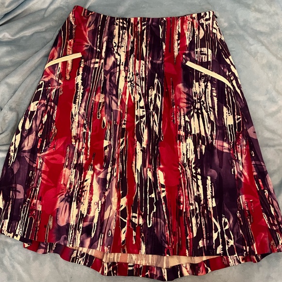 Piazza Sempione Purple Pink Multicolor graffiti Abstract Italian Designer Skirt - Picture 2 of 10